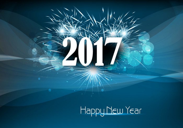 year wishes white wallpaper new firecracker festival celebration card burst bokeh blue background Annual 2017 