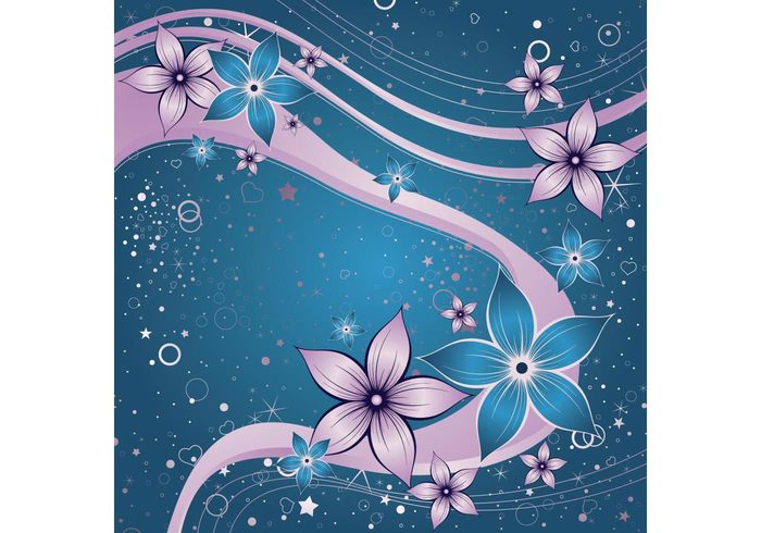 wallpaper stars romantic paradise night hearts glossy flowers flower fantasy fairy tale dreaming dream bubbles blue background abstract  