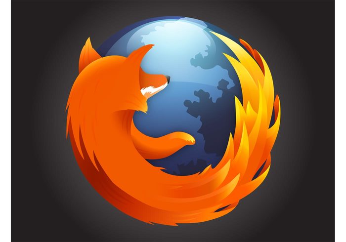 world web Round circle reflection planet paw internet gradient fur fox Firefox vector earth ears browser browse animal 