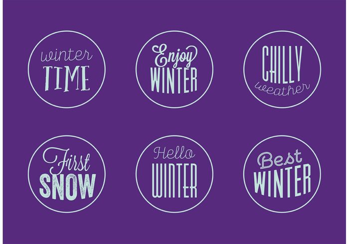 winter label winter badge winter typography typographic type text seasonal Lettering holidays holiday Handwriting 