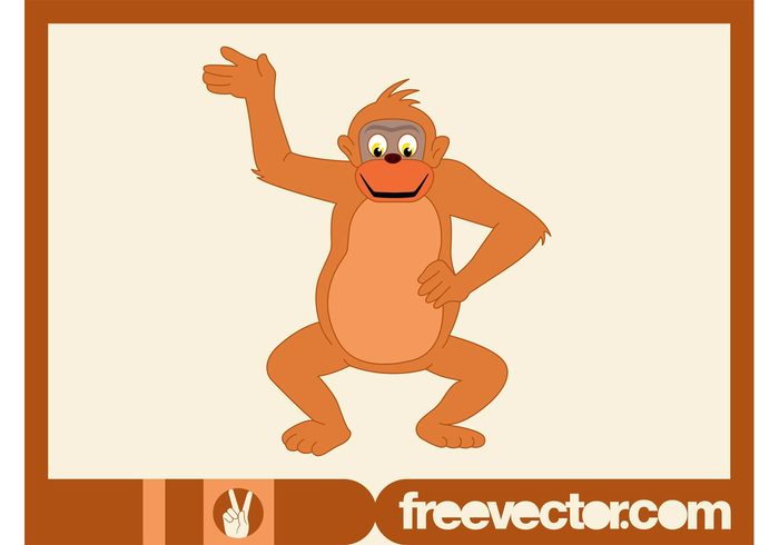 Smile Primate nature monkey mascot happy fauna comic character cartoon animal 
