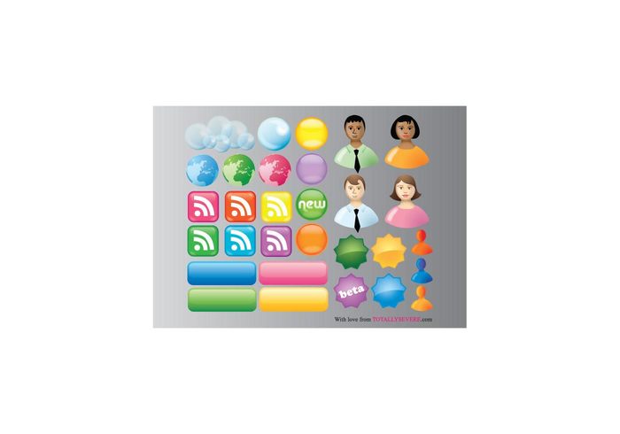 website web 2.0 symbols style shiny button rss icon icons globe free face cute cool color 