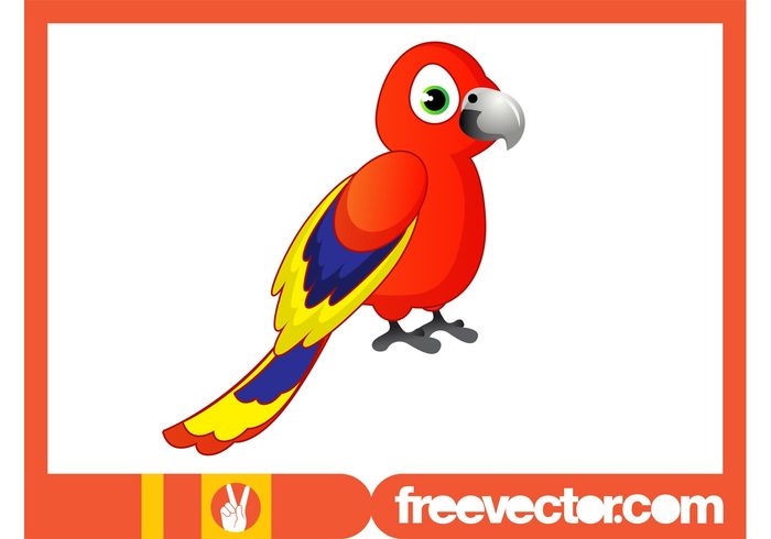 wings tropical parrot mascot exotic comic character cartoon bird beak animal 