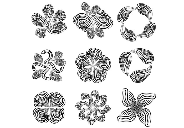 swirl sketchy flower simple petal ornate ornamental flower ornamental ornament flower floral curl blossom abstract flower 