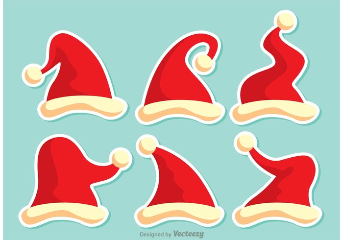 xmas winter season santas hat santa hat santa claus santa cap vector santa cap santa saint nick red isolated holiday hat festive Claus christmas cap 
