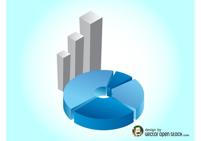 Survey statistic presentation pie chart information info data charts bar chart 3d 