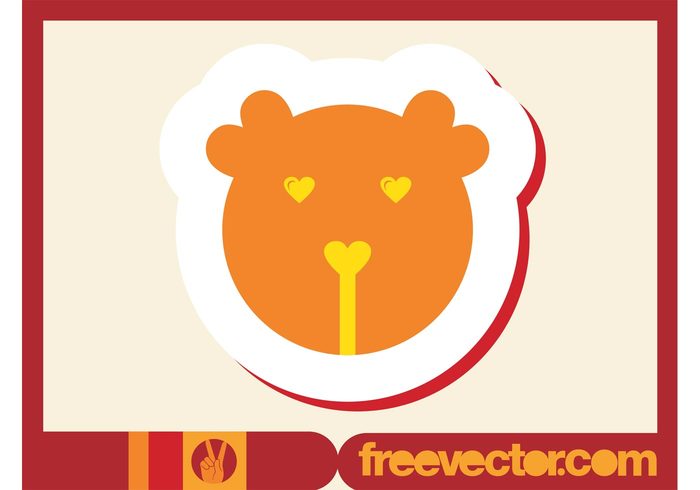 Zoo wildlife wild teddy bear sticker nature logo icon hearts comic cartoon Bear vector bear apps animal 