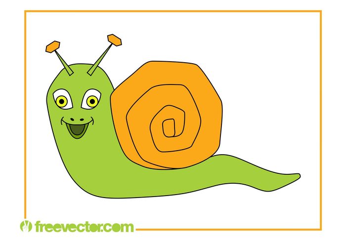 snail Smile nature Mollusks mascot happy fauna comic character cartoon animal 