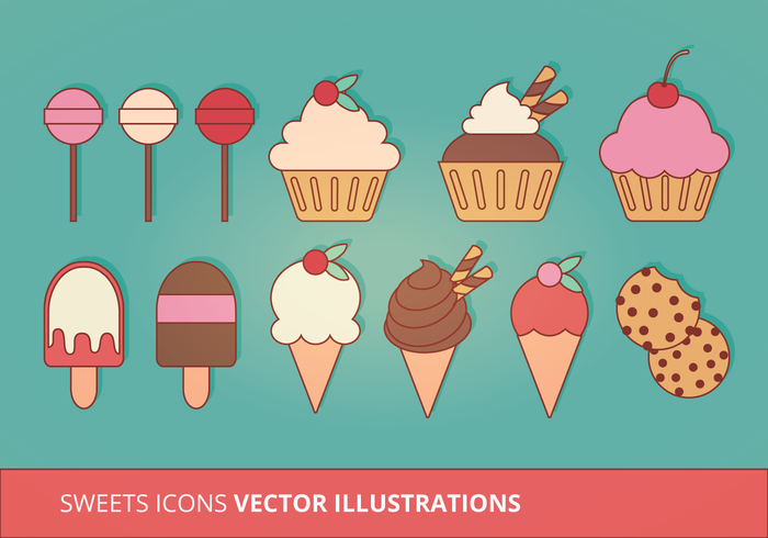 treats sweets sweet snow cone cup Popsicle objects object muffin illustrations icons icon ice cream food icons food cupcake collection candy candies 