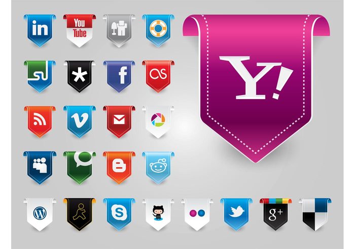 yahoo wordpress websites web twitter social networking Sites share online logos internet icons google gmail Facebook banners 