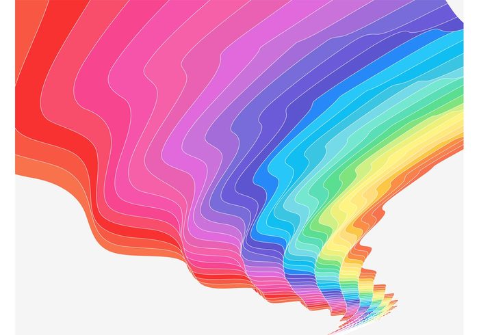 waving waves rainbow lines decoration curves curved colors colorful background abstract 