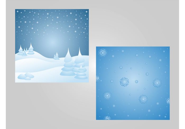 weather trees tiles squares snowflakes snow Piles pattern nature holiday greeting card cold christmas Backdrops 