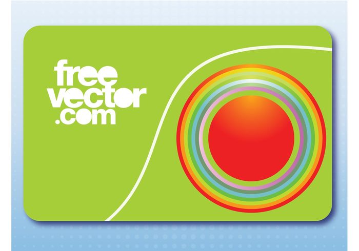 template round Geometry geometric shapes corporate concentric circles colorful circles business cards business blank 
