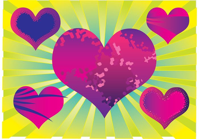 Vector set valentine shape set scrapbook romantic romance radiant purple pink ornament mother modern Heart design heart grunge fresh card 