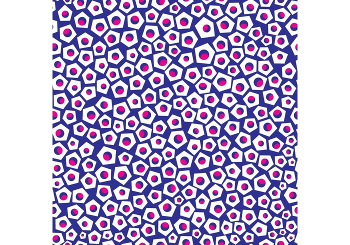 vector pattern sixties shapes seventies retro psychedelic pink pattern geometric blue basic abstract 70's 60's 