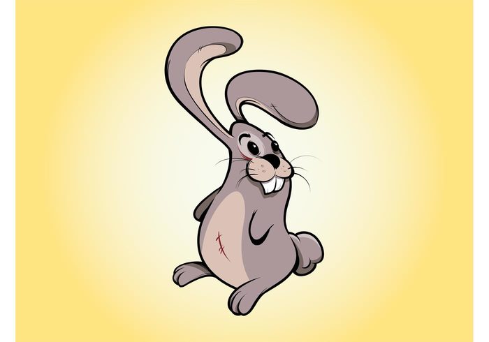 Wound rabbit nature ears cute cut curious comic cartoon bunny animal 