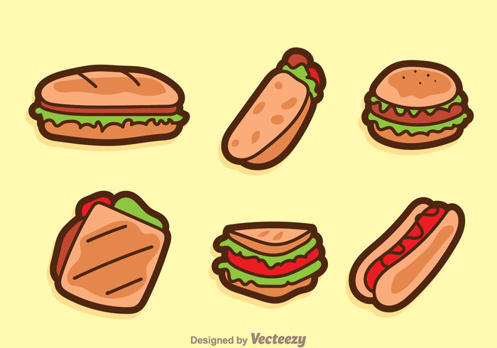 Vector Sandwich Cartoon Icons 125248  WeLoveSoLo