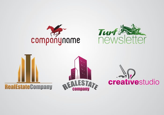 turf Studio real estate logo template logo horse free logo creative collection business building  