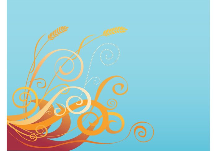 Wheat vector wallpaper swirls swirling Stems plant nature vector natural lines decorative decoration crops backdrop 