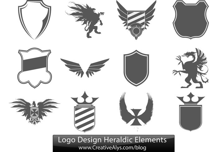 vector heraldic elements shield vectors logo design vectors logo design elements heraldic elements 