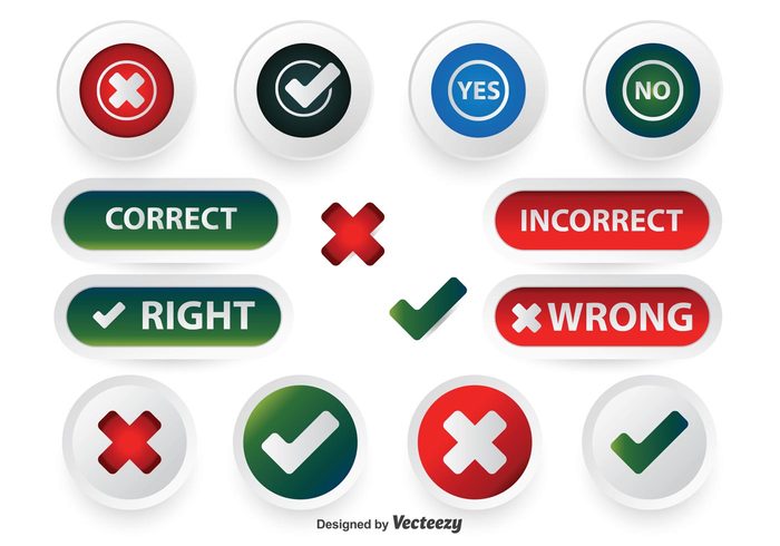 yes x wrong vote vector up unlike True thumbs symbol sign right reject red positive plus Option opposite OK no negative minus like key isolated incorrect icon hand green good False Difference design Decision correct incorrect correct computer circle choice check cancel button set button against 