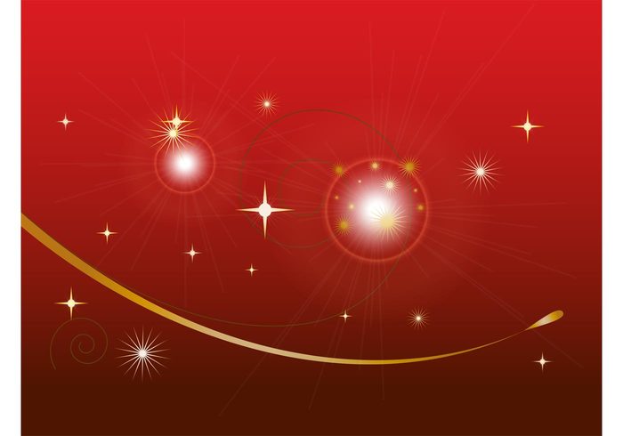 xmas swirls stars shiny shines ribbon red rays lines holiday greeting card festive circles celebration card bokeh 