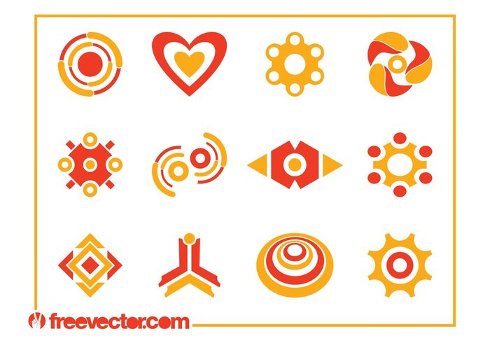 templates symbols squares love logos logo lines icons heart Geometry geometric shapes gear cogwheel circles abstract 