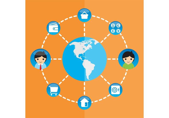 web technology symbol shopping shop person people networking network mobile media internet interface infographic info graphic icons icon globe global country countries computer community cloud circle business 