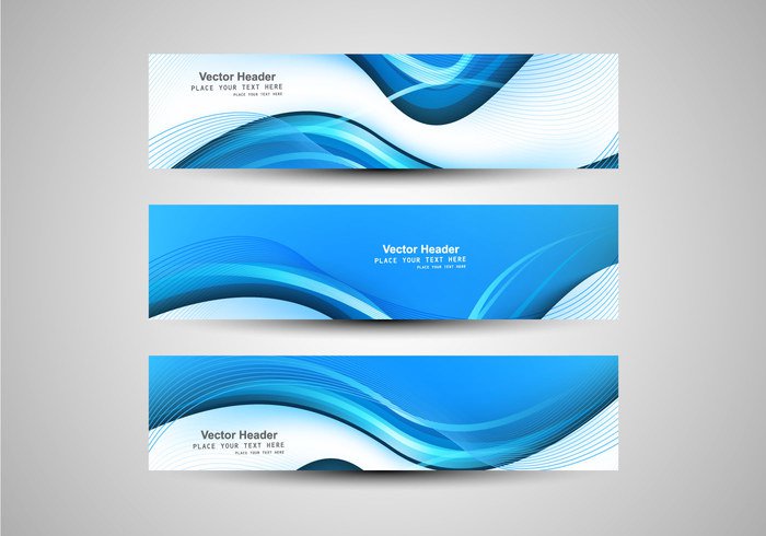 white wave variation technology stripes set header gray flowing copyspace business blue banner background abstract  