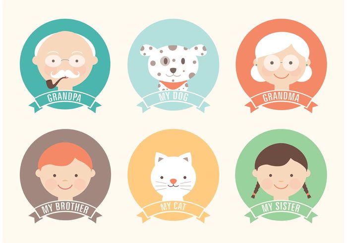 young woman vector Teen stylish Smile Sister set portrait pets pet people old mustache man kid isolated illustration icon Human head happy hair group gray Grandmother grandfather girl funny grandma funny female family face dog dad cute color collection child character cat Brother boy avatar adorable 