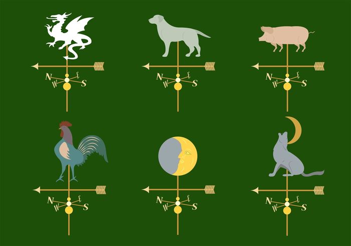 wolf wind west weather vanes weather vane weather vane south rooster pointer pig north Meteorology forecast east dog direction decoration compass cock climate arrow animal 