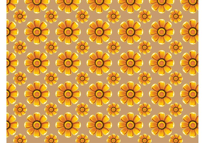 yellow vector pattern Textiles swatch Sun flower summer seamless repeating pattern nature flowers floral bright 