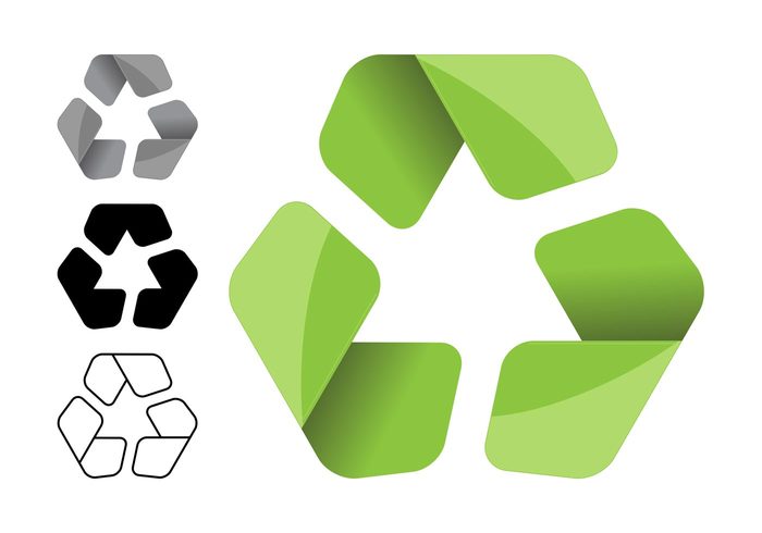 Sustainability silver shiny recycling recycle symbol recycle outlines icons icon ecology eco 