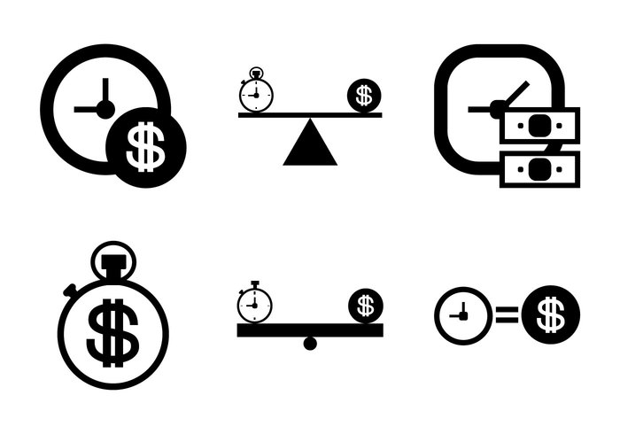time is money time stopwatch money icons icon dollar clock cash black and white 
