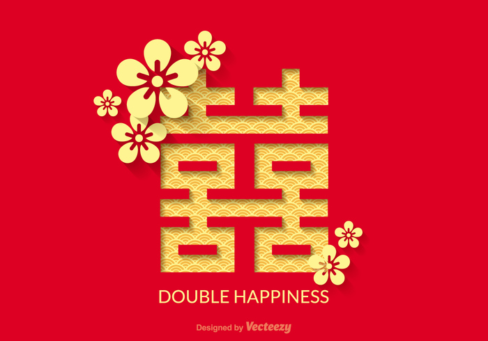 yellow wedding vector symbol seasonal red paper ornamental marriage love joy invitation happy happiness flower event double happiness double cut chinese wedding chinese celebration card background abstract 