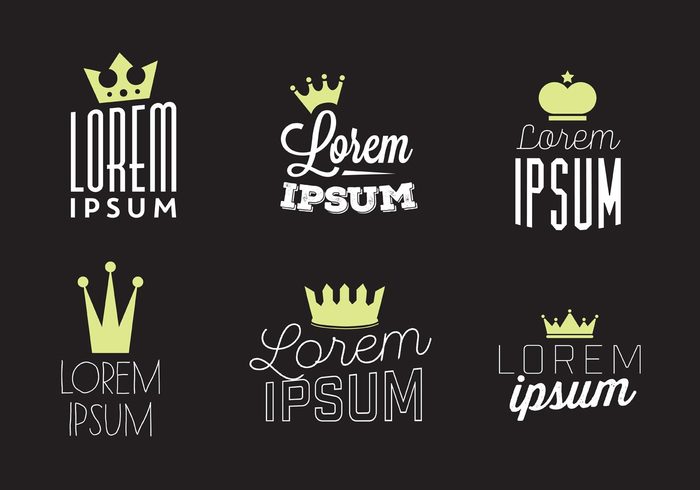 white typography template royal luxury lorem logotype logo king ipsum graphic gold elegance crown logo crown branding black background 