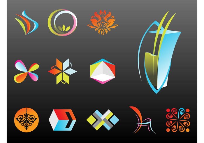 versatile stickers logos Logo vectors lines Geometry geometric shapes flowers decals company branding brand apps 