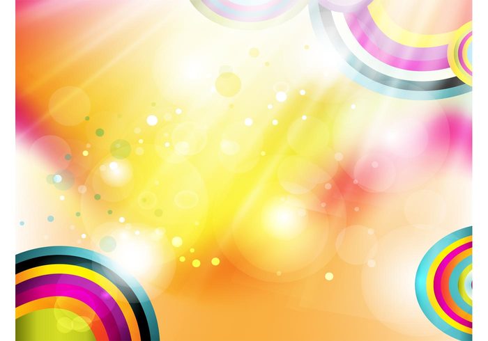 retro circles retro rainbow multicolored Mesh vector light joy happy colorful circles celebration bright birthday card 