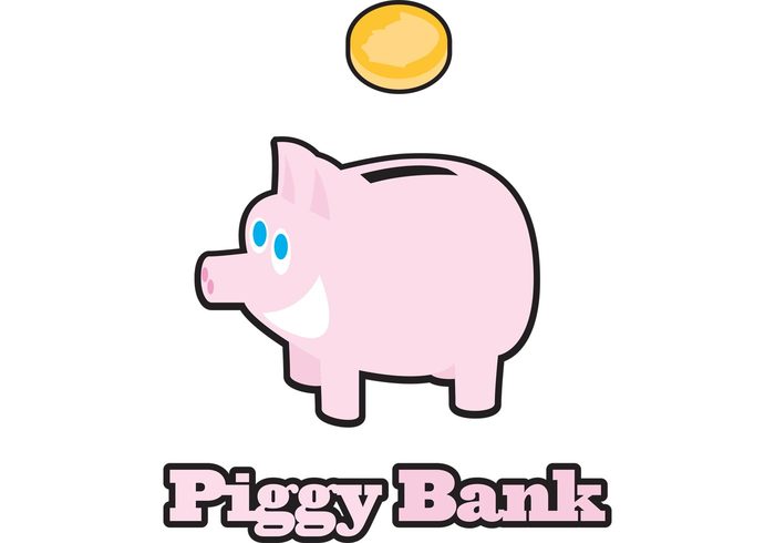 savings save pink piggy bank pig outline money coin bank animal 