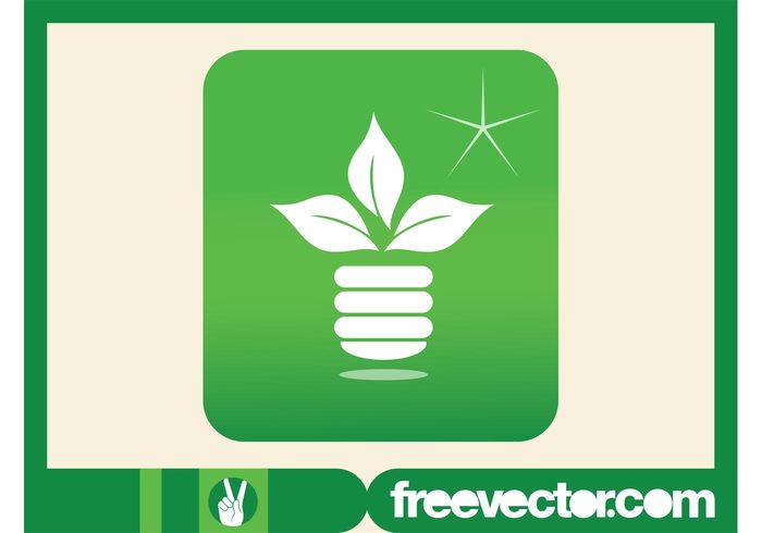 Sustainability star square sparkle plant nature logo light bulb leaves icon green energy ecology eco bulb 