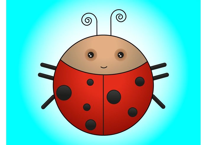 sports Smile nature mascot ladybug insect dots cute comic circles character bug antennas animal 