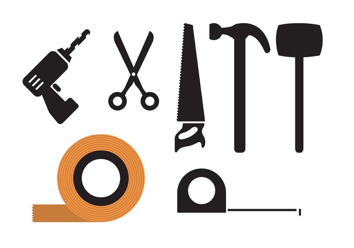 work web vector tools tool icons tool tape sticky sign shape set scotch scissors saw roll repair push illustration icons icon hammer element duct tape diy design construction business art adhesive 