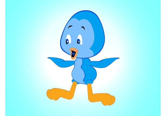 wings twitter bird mascot happy Excited cute comic character cartoon birds bird beak baby animal  