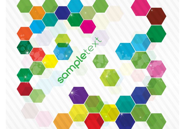 shapes rainbow multicolored light hexagon greeting card geometric free backgrounds colorful bright 