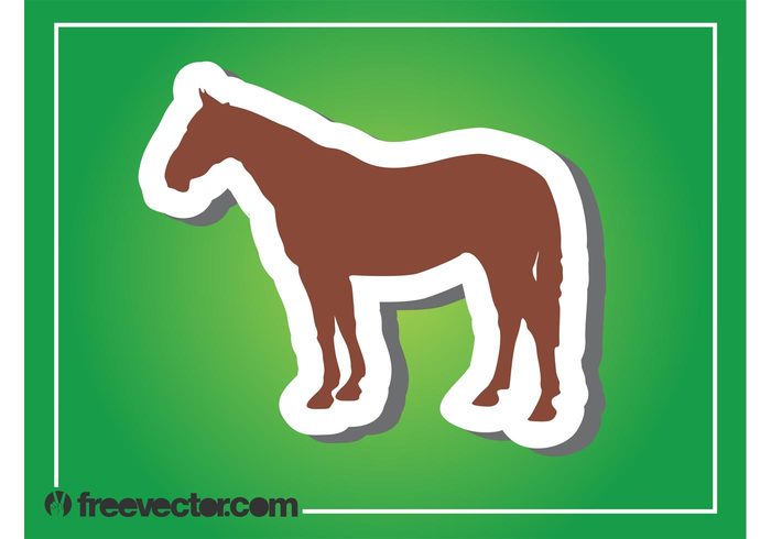 tail sticker silhouettes Livestock horse fauna farming farm animal Domesticated badge animal 