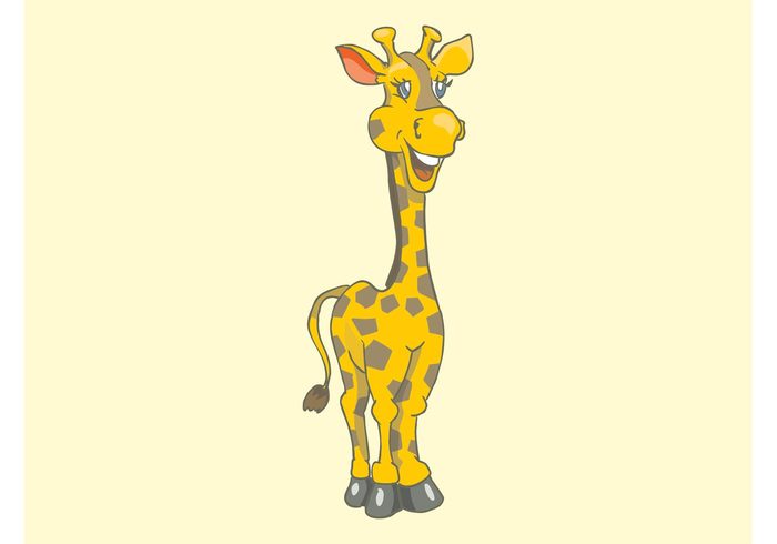 Zoo wildlife wilderness Smile safari mascot happy Giraffe vector character cartoon animal african africa 