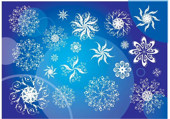 winter white vector shapes symbol star snowflakes season new year frozen frost flake cool cold christmas blue 