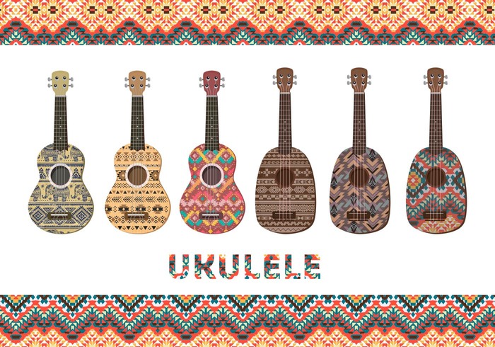 ukuleles ukulele pineapple ornament nature native american patterns music holiday hawaiian instrument hawaii geometric ornament Folk exotic island ethnic pattern 