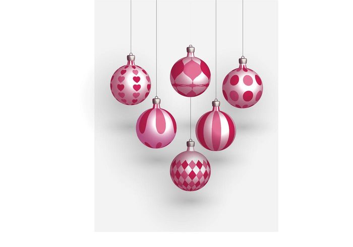 xmas sphere shape set pink ornament new year joy hearts glossy December collection clip art christmas celebration celebrate bauble balls ball 