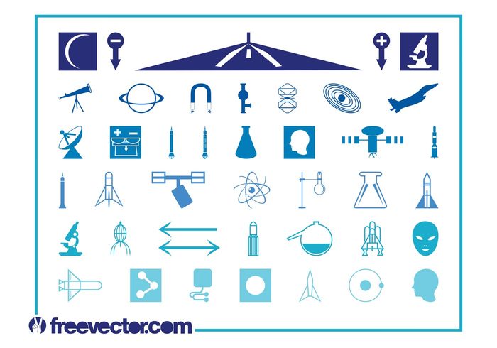 universe space shuttle space scientific science Satellites research person icons icon head Flasks chemistry atom astronomy alien 